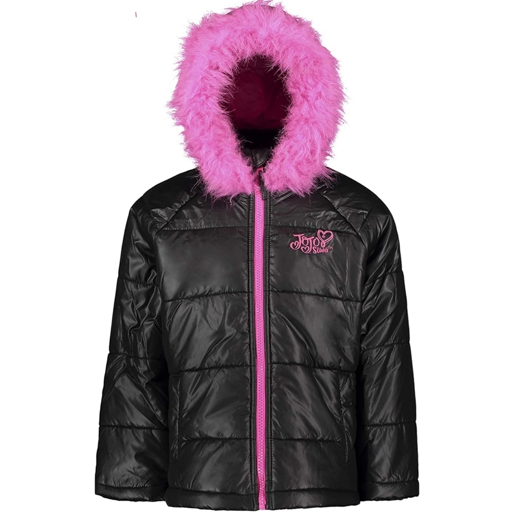 Jojo Swia girls winter coat puffer Jacket with fur hood.